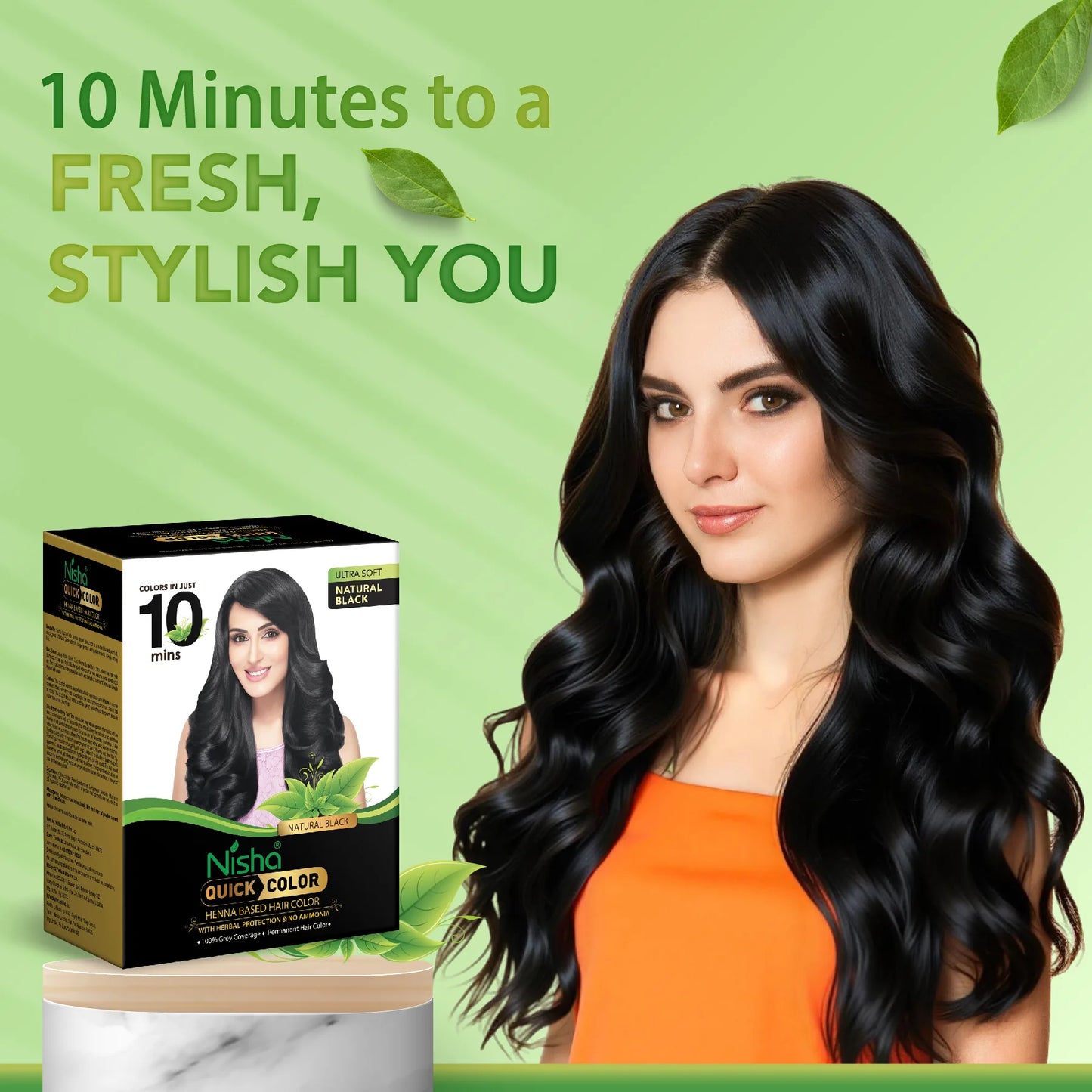 Nisha Quick Color Henna Based Hair Color Natural Black 60gm