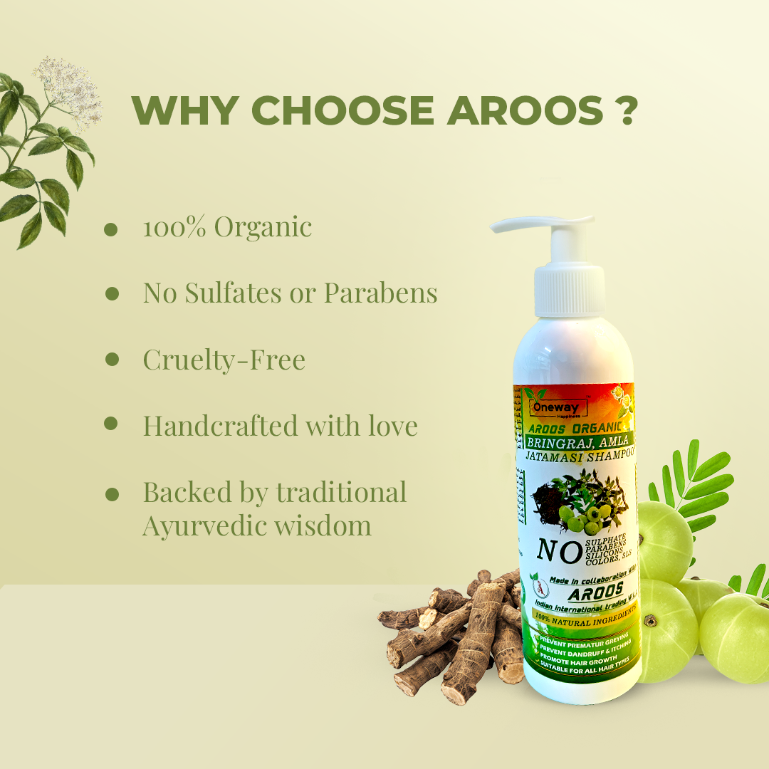 Aroos Organic Bhringraj, Amla and Jatamansi Shampoo