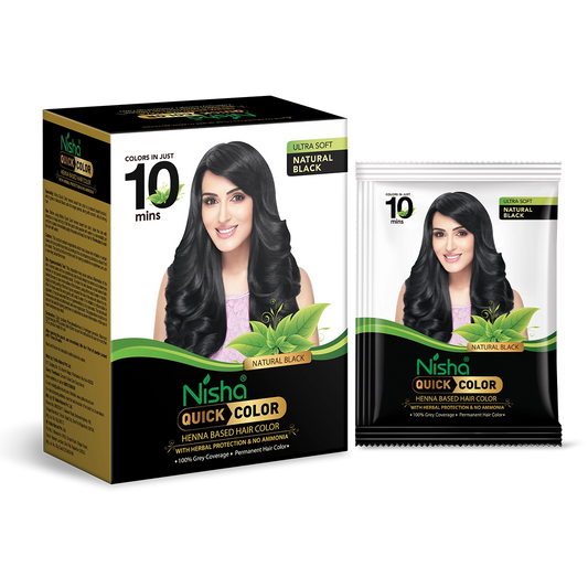 Nisha Quick Color Henna Based Hair Color Natural Black 60gm