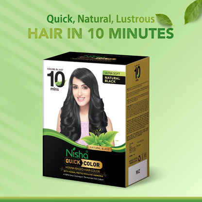 Nisha Quick Color Henna Based Hair Color Natural Black 60gm