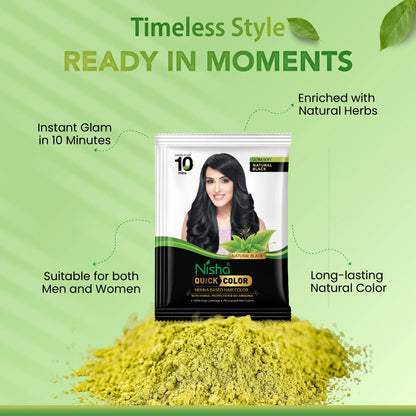 Nisha Quick Color Henna Based Hair Color Natural Black 60gm
