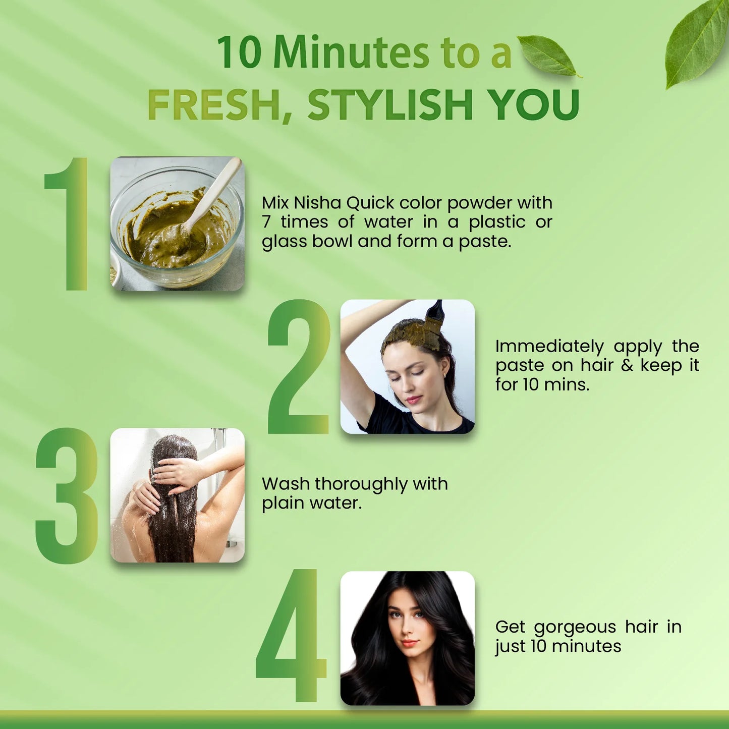 Nisha Quick Color Henna Based Hair Color Natural Black 60gm