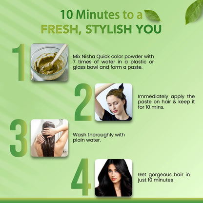 Nisha Quick Color Henna Based Hair Color Natural Black 60gm