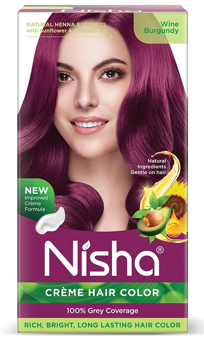 Nisha Crème Hair Color Wine Burgundy