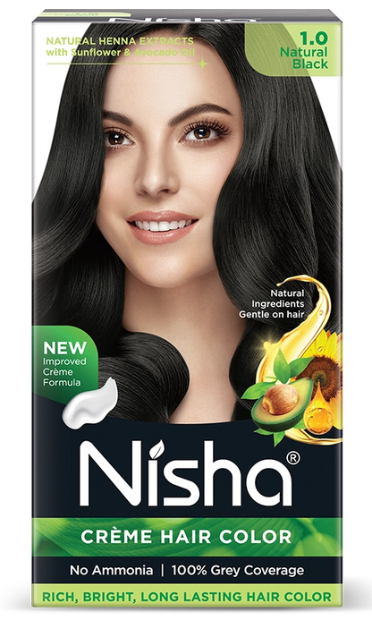 Nisha Crème Hair Color Natural Black