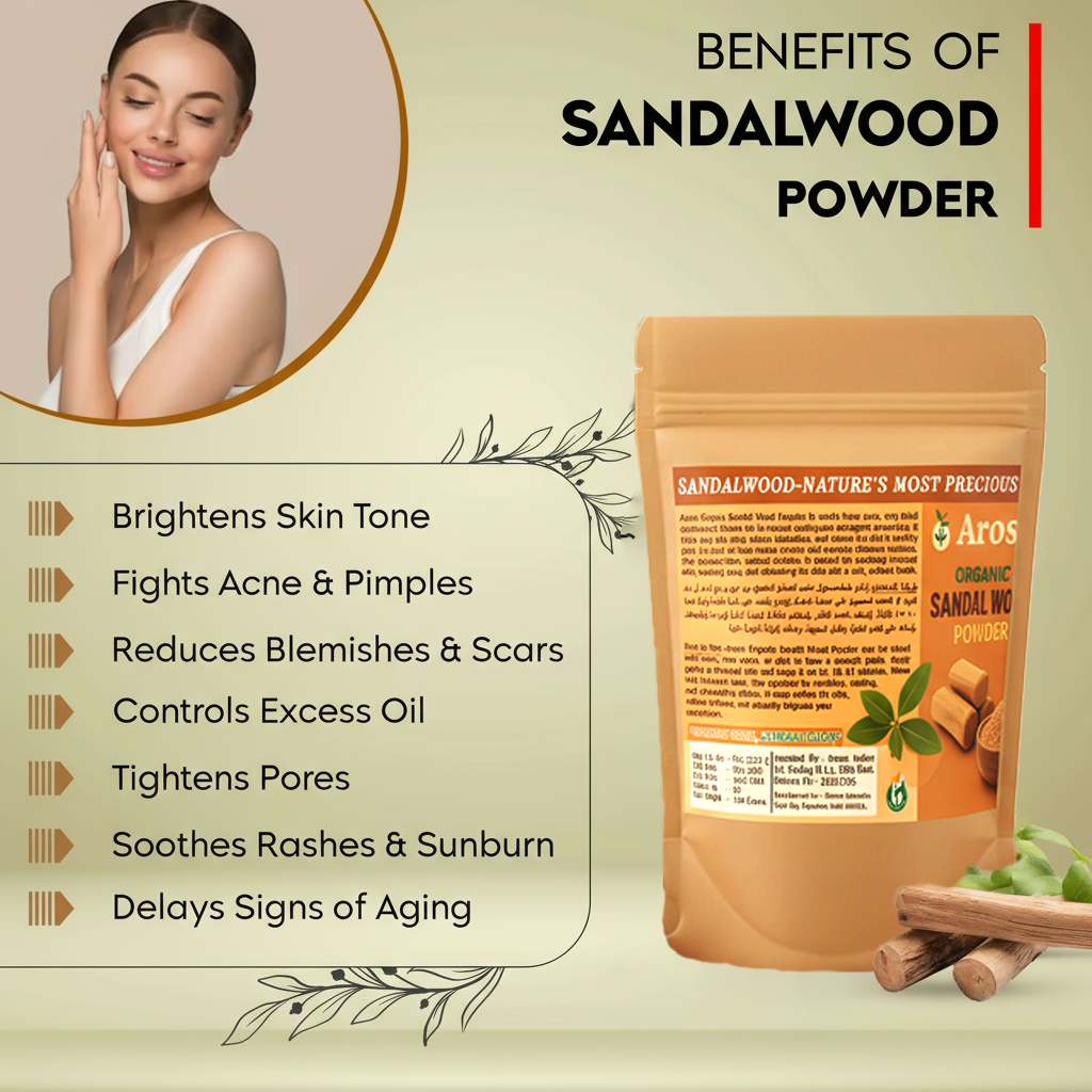 Aroos Organic Sandal Wood Powder 100 grams